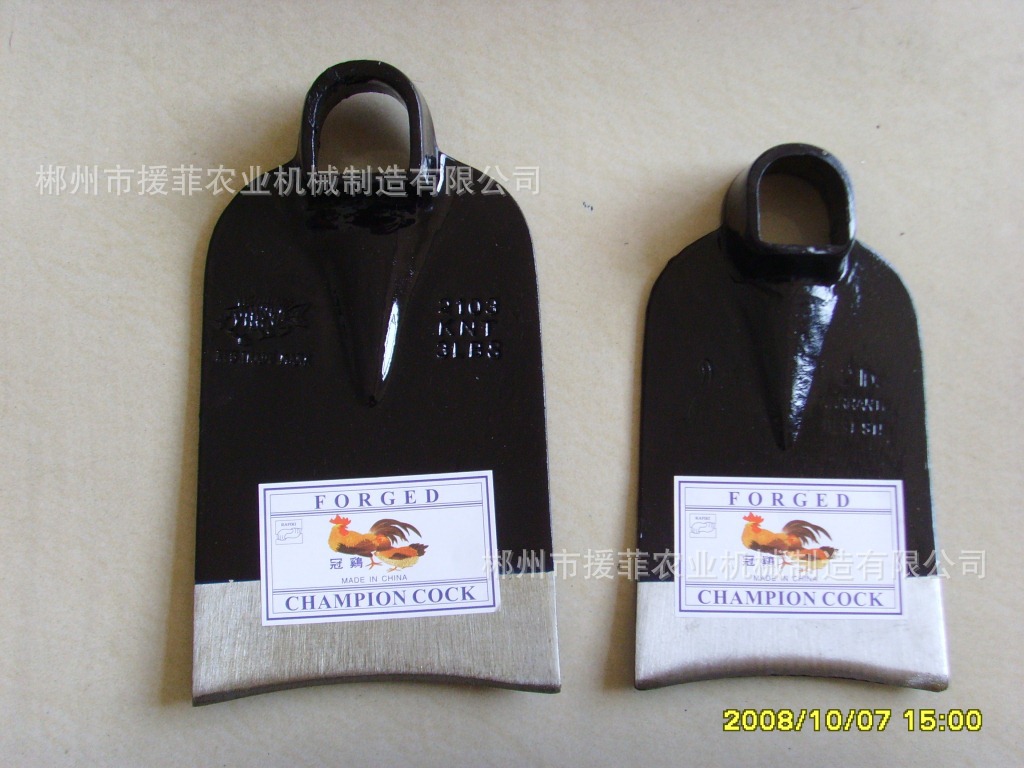 专业生产东南亚锄头橘红色油漆冠鸡牌HOE，H301 H316规格  H317