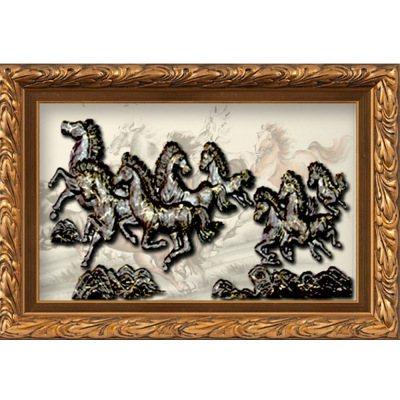 茶雕挂畫 馬到功成 室內裝飾品 商務禮品 廠家定制 工藝茶畫