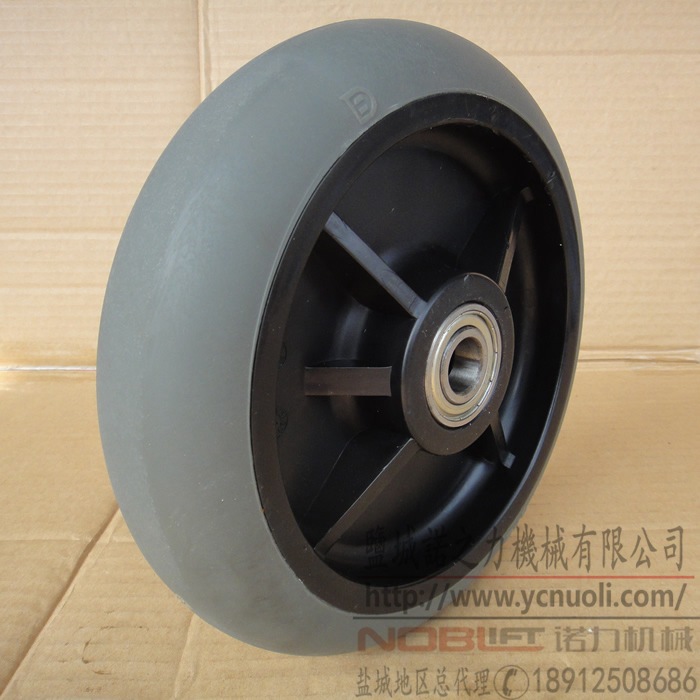 批发8寸万向脚轮单轮片静音橡胶W全效高弹性抗化学含轴承轱辘轮子
