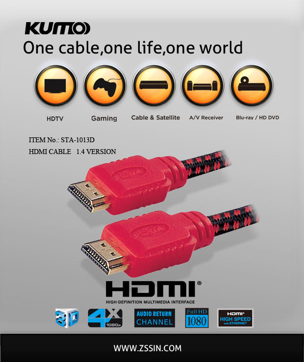 HDMI转换线，HDMI高清显示器连接线，HDMI线厂家，1.4版本HDMI