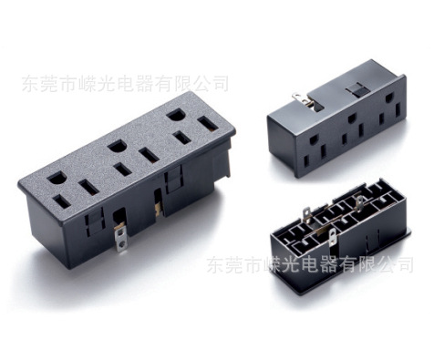 SS-6B-3 美规3联插座 美国接线母座 UPS电源插座 3位卡位式插座