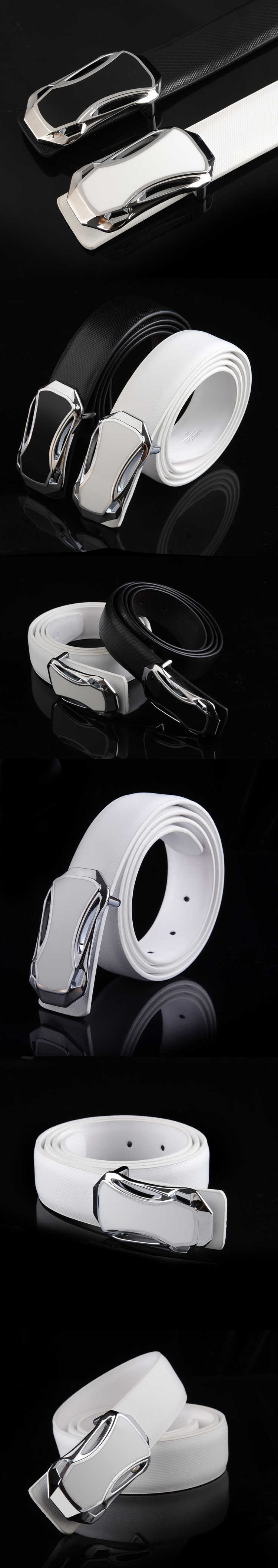 Stylish White Leather Belt