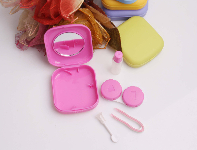 Xcl028 Contact Lens Case Plastic Invisible Couple Box With Mirror Mini Compact Contact Lens Case display picture 7