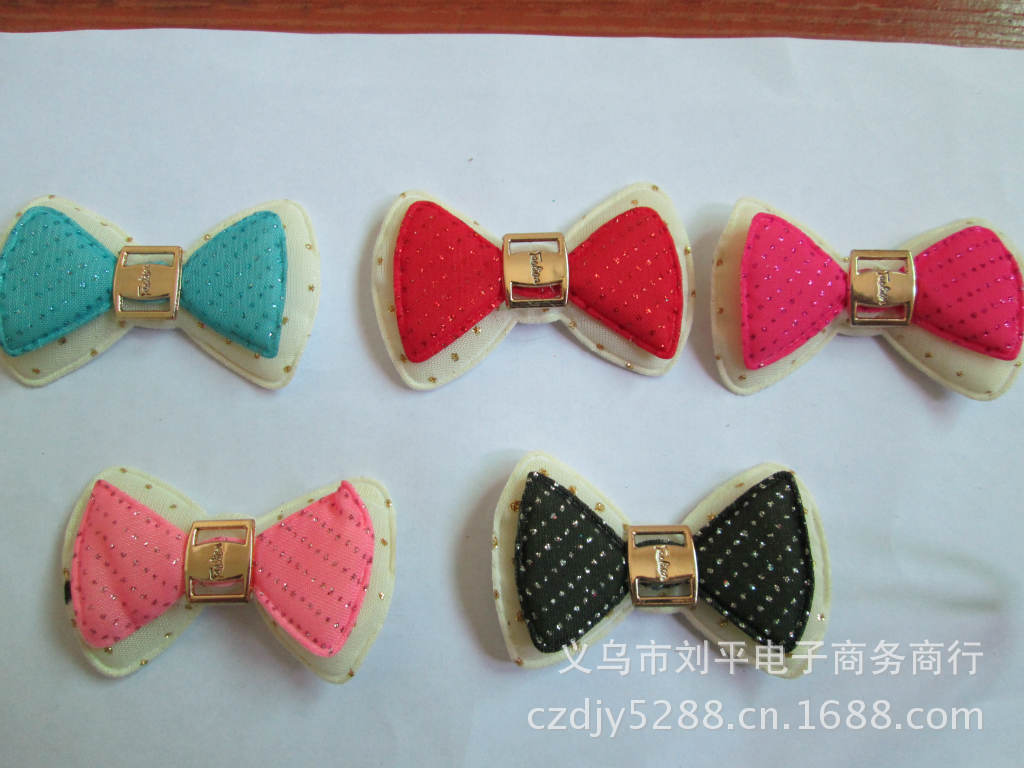 供应超声波压花 双层领结发夹 头饰配件 服装配件