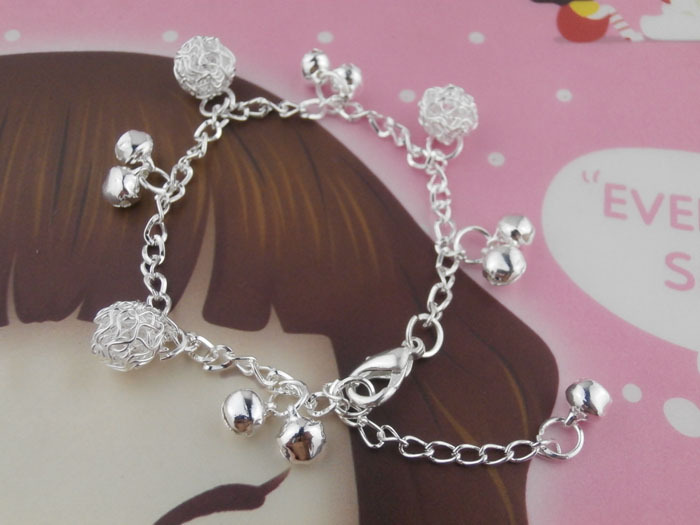 Silver Bracelet National Style New Bracelet Bell Alloy Ball Plating Thick display picture 9