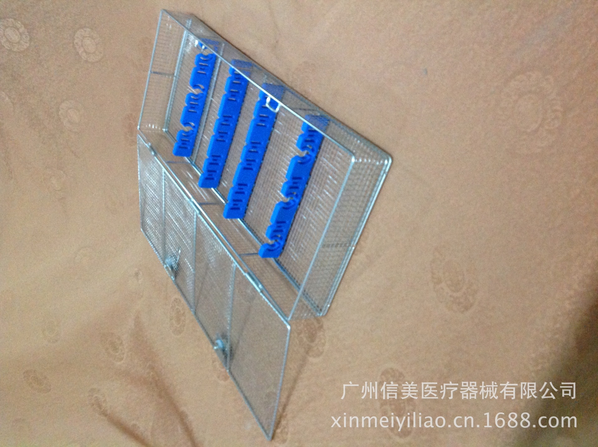 医用单层内窥镜头器械消毒盒 打包/清洗篮/腹腔镜/输尿管镜篮