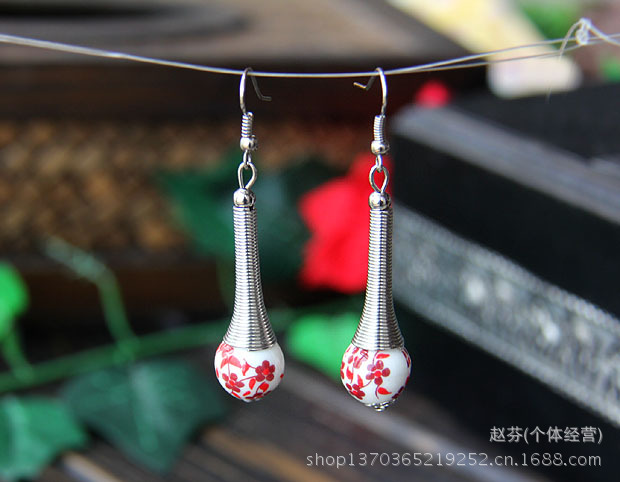 陶瓷珠耳环