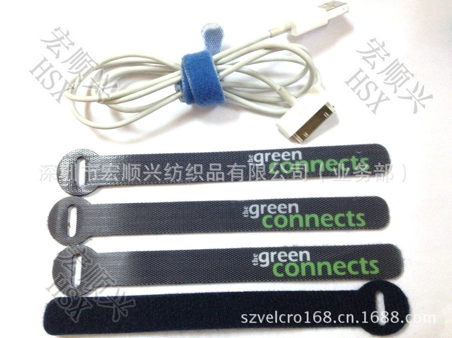 厂家供应背对背型魔术贴绑带 勾毛一体魔术贴扎带印字高档粘扣带