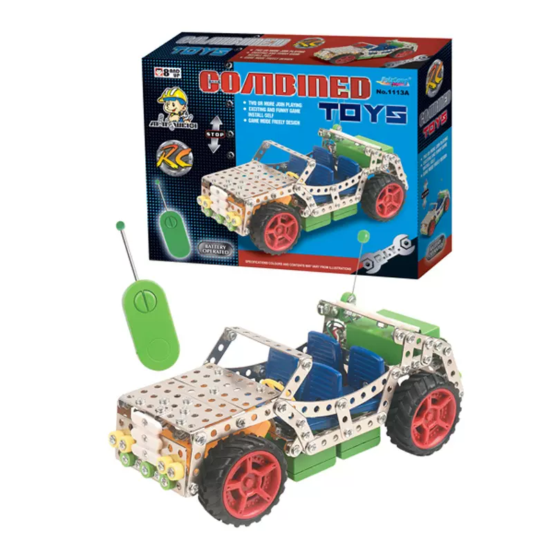 供应 SM128760-1金属遥控玩具，自装玩具车，智力金属玩具积木