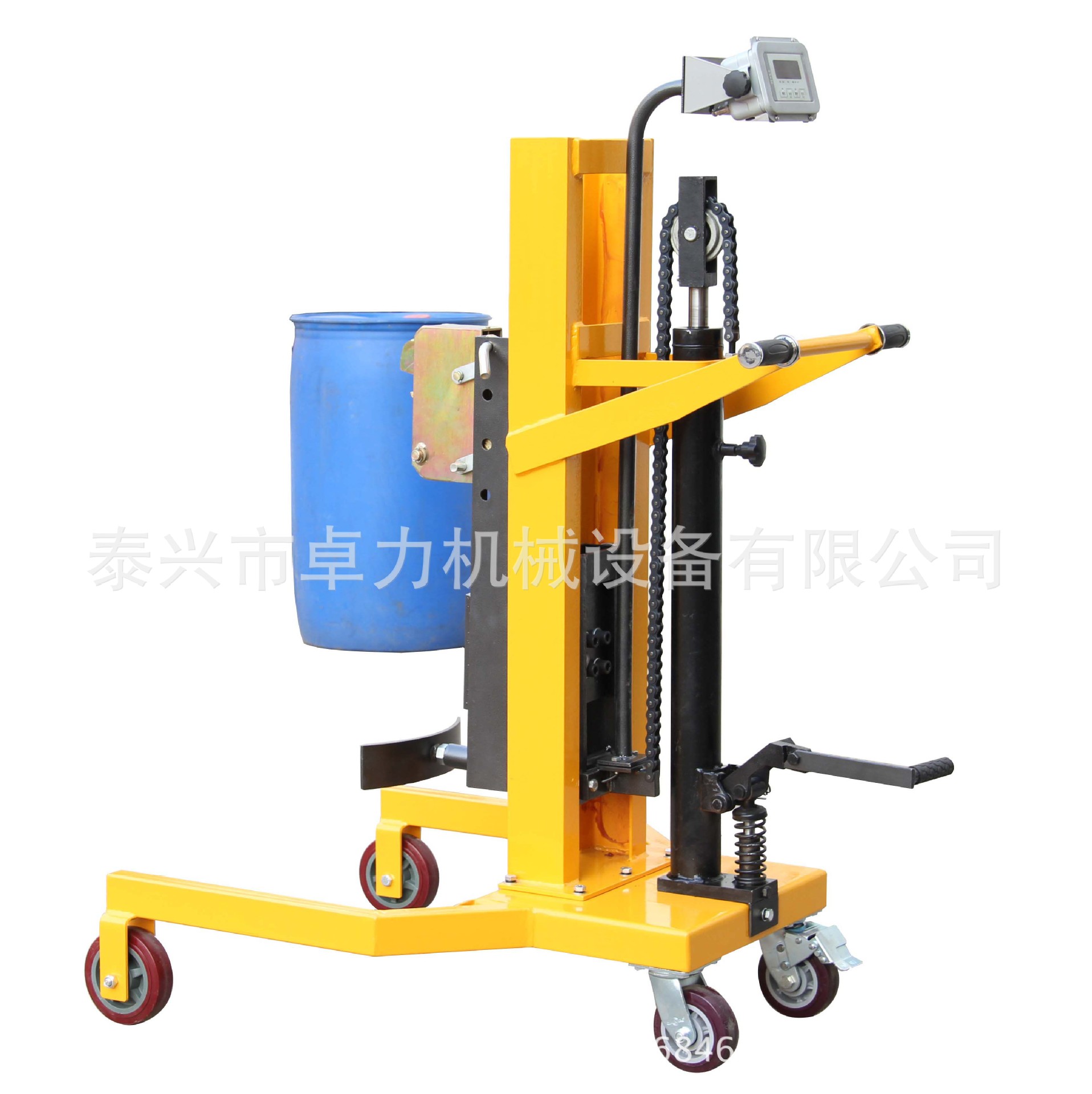 北京脚踏式带秤液压油桶搬运车