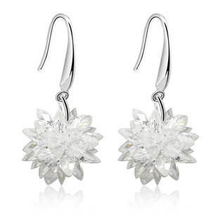925 pendientes de plata esterlina al por mayor de flores de hielo de moda para mujeres joyas de plata de lujo ligero coreano joyas de plata