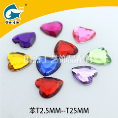 Factory Wholesale National Acrylic Diamond Heart Flat Pendant Jewelry Headwear Craft Embossing Diamond DIY Accessory
