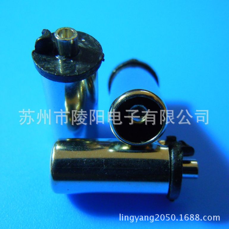 5525 DC母座/外径7mm/圆尾/不开叉/黑胶