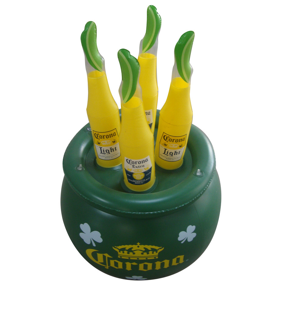 格萨批发订做 广告啤酒桶   充气圆形冰桶 充气可乐杯垫