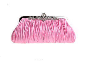 热销简洁晚宴包手拿包褶皱优雅手提包名媛淑女包7385