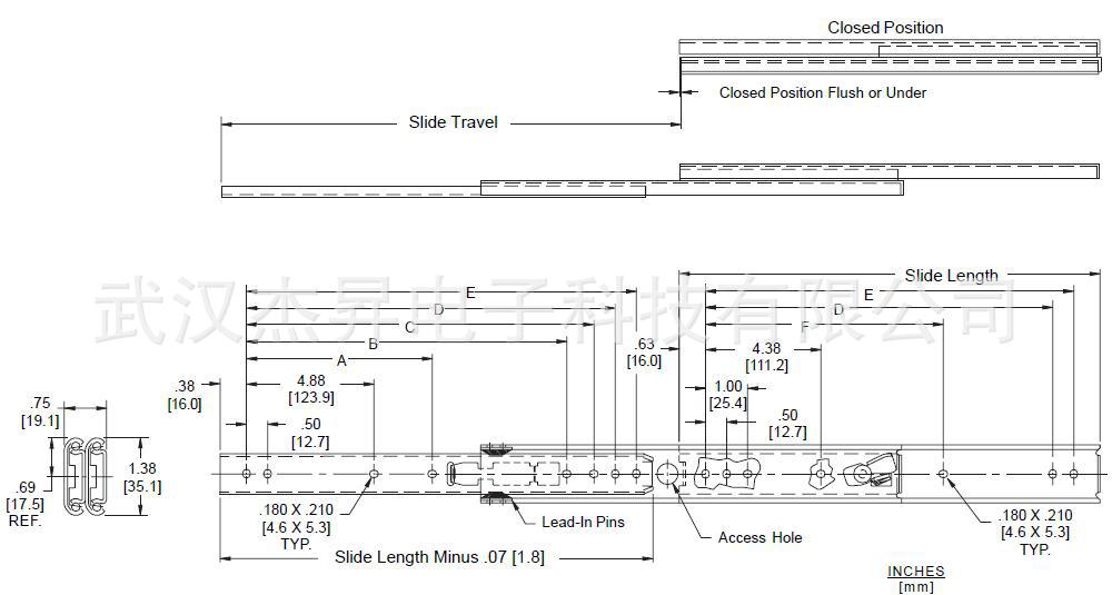 世嘉智尼LAMP不锈钢滑轨U3535系列尺寸同雅固拉305