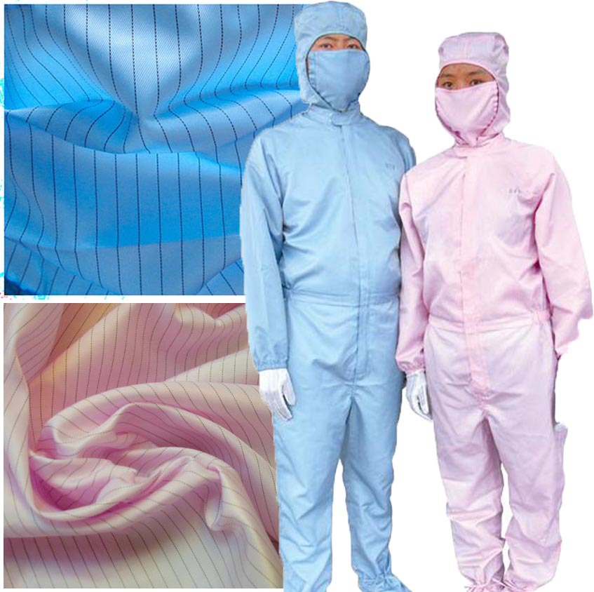 [Spot direct sale] 100D stripe work clothes Clean clothes Anti-static cloth Electric conduction fibre Fabric