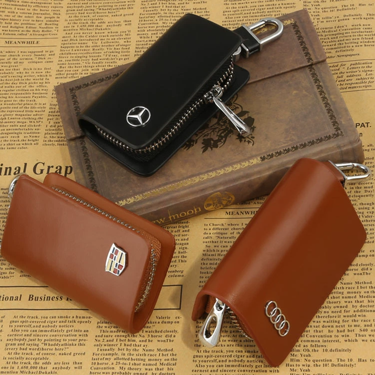 Фабричная прямая сумка для ключей от автомобиля кожаная сумка для ключей с логотипом набор ключей от автомобиля 360 ° Вращение ложки сумка