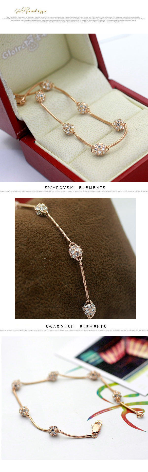 Exquisite Full Diamond Three-dimensional Small Ball Bracelet Wholesale display picture 1