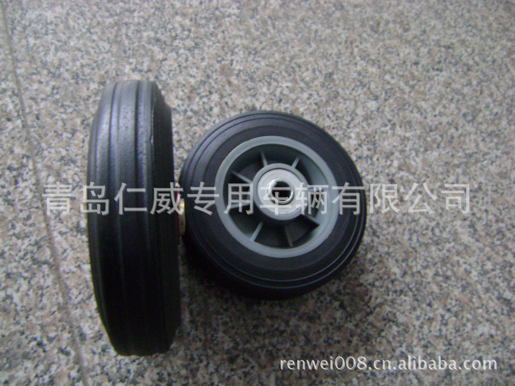 7*2寸橡胶轮 重型实心轮 机械轮 农机轮175*50MM，草坪机轮