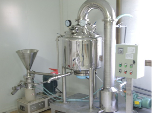 蜜膏机,蜂蜜真空搅拌罐,胶体磨,真空提取罐,真空泵,冷凝器