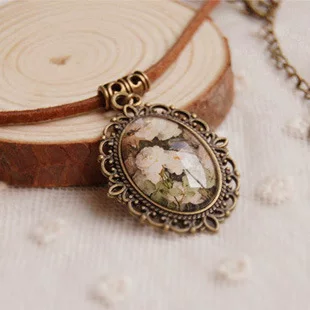 Nathan Heart Ornament Summer Flowers Time Gem Hand-made Necklace Customizable xl14
