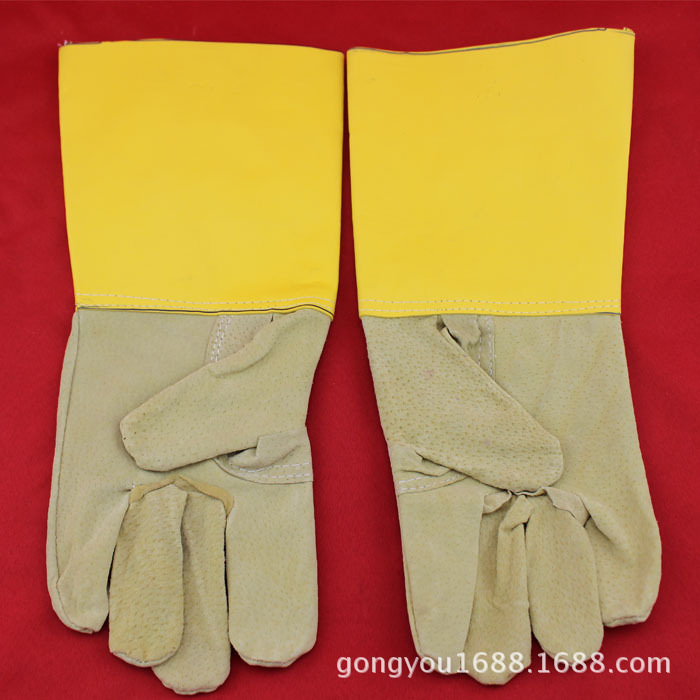 泡革袖猪皮二层电焊手套劳保手套皮工作手套猪皮防护手套焊工手套