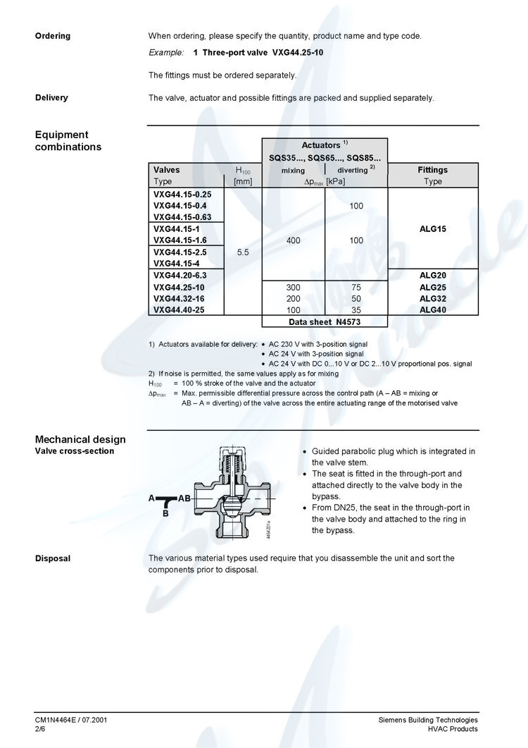 西门子 VVG44.40-25电动流量调节阀门水管开关阀止水阀铜DN40 西门子