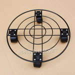 厂家直销超大承重加厚圆形可移动花架木桶花托花盆托盘带万向滚子