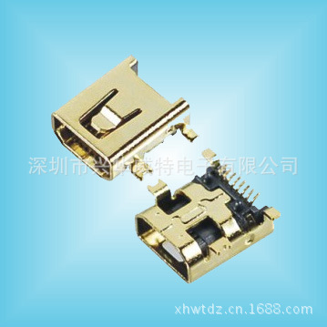 MINI USB 8P 母座全贴 电脑usb 母座连接器 USB JACK