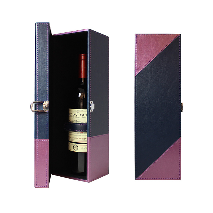 常规红酒单支包装盒葡萄酒礼品盒PU皮革酒盒红酒礼盒加工定制厂家