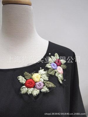 direct deal|Ribbon embroidery|Crochet silk ribbon Sternum Crochet|Ribbon embroidery|Hand woven flowers|crochet