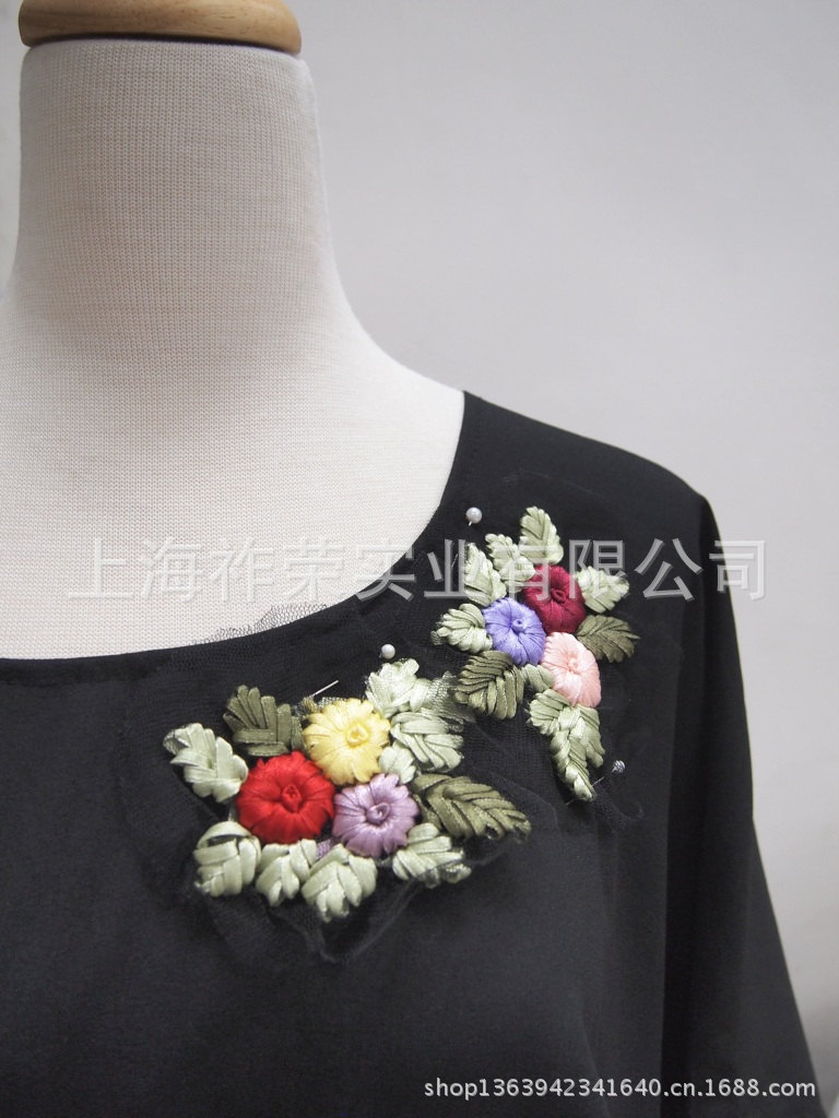 direct deal|Ribbon embroidery|Crochet silk ribbon Sternum Crochet|Ribbon embroidery|Hand woven flowers|crochet