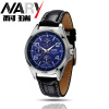 NARY/Kerry brand watch men's fake three night light waterproof belt quartz watch 6050