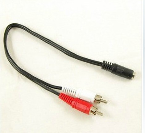 3.5mm母转双莲花公头/一分二母/电视AV机顶盒DVD转耳机孔/音频线