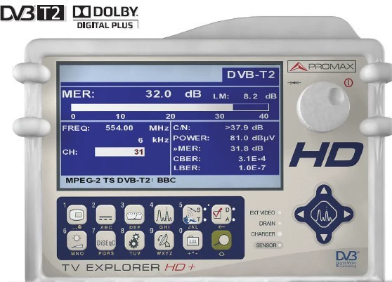 Оригинальный импортный цифровой измеритель напряженности поля TV EXPLORER HD + поддерживает тест кабельного телевидения и спутникового телевидения