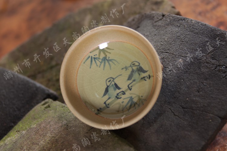 綠釉竹鳥大圓杯5