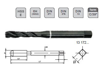 德国wollschlaeger沃施莱格螺旋槽白环机用丝锥挤压丝锥英制螺旋
