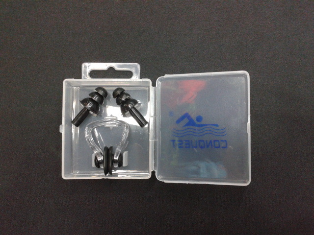 厂家大量供应搏路 conquest 高档柔软防水硅胶鼻夹耳塞 游泳配件详情图4