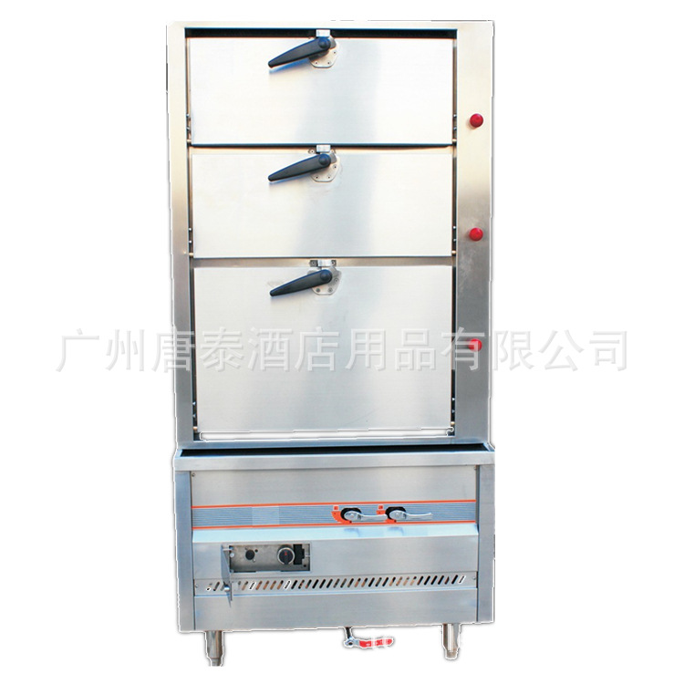 厂家生产高档厨房设备炒炉汤炉SCE-3燃气三层蒸柜