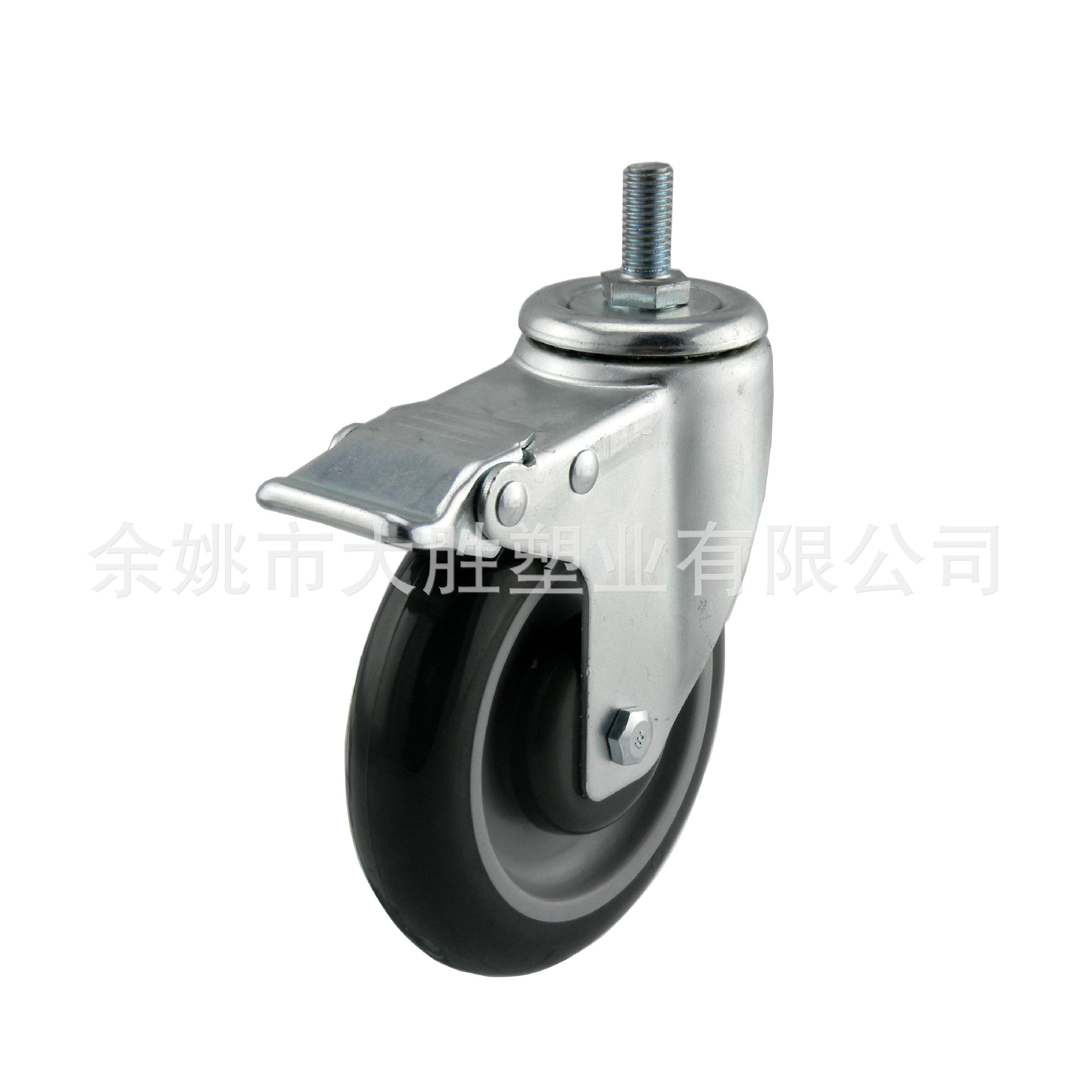 工厂直销，专业品质，5寸购物车酒店工具车丝杆带刹PU脚轮M12X25