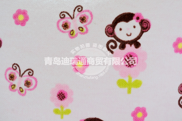 法蘭絨尿墊 粉猴