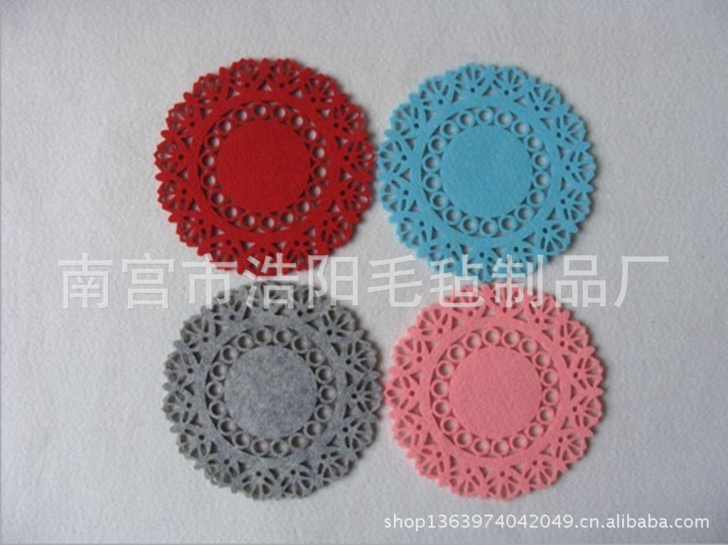 厂家生产 各种颜色 简约 时尚 环保防滑 隔热 毛毡杯垫餐垫