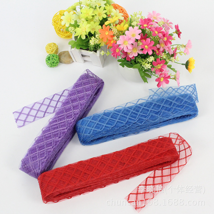 【厂家直销】头饰铺料供应4.5cm棉线交叉弹性网带弹力网带