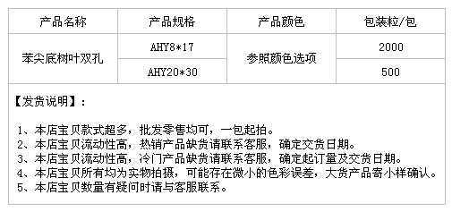 苯尖底树叶双孔