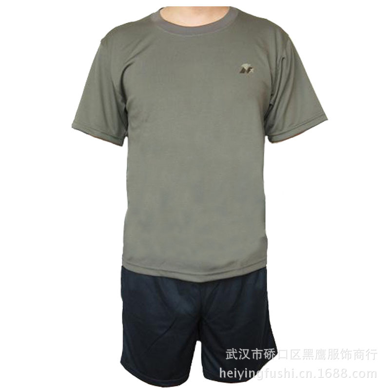 工厂批发07体能训练服 体能训练速干圆领T恤短袖体能服套装|ru