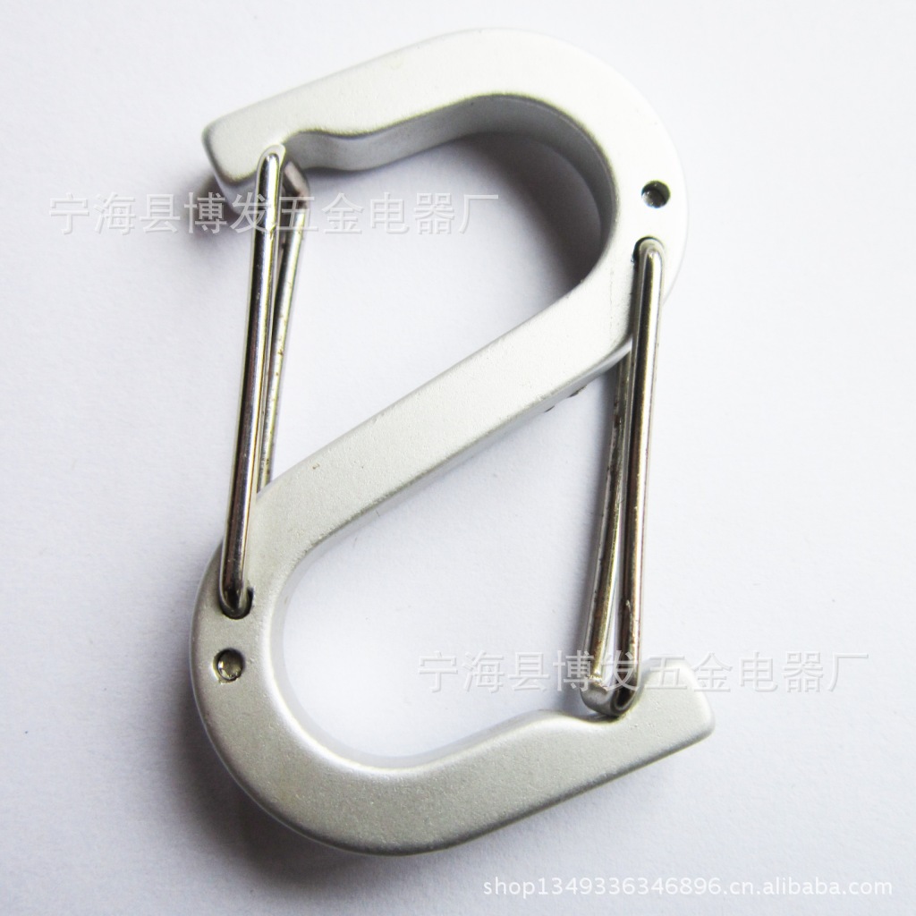 简约时尚S型登山扣 s扁扣登山扣  钢丝弹片登山扣 铝合金扁平扣|ms