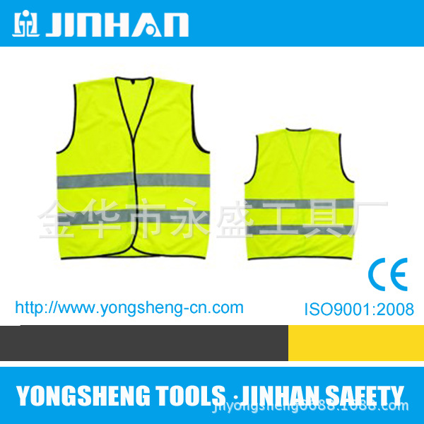 厂家直销针织布网眼布普亮高亮带灯反光衣反光背心松紧带CE证书