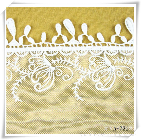 A-721新款流苏全纯棉水溶刺绣网纱花边DIY服装辅料10.5cm厂家直销