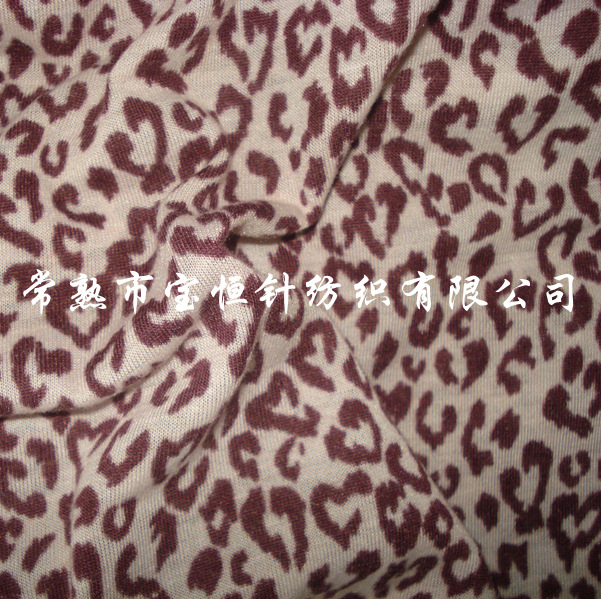 厂家直销活性人棉氨纶汗布批发印豹纹人棉汗布印花汗布专业生产